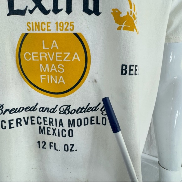 Corona Extra Men’s White Worn Condition Beer Tee - Picture 3 of 7